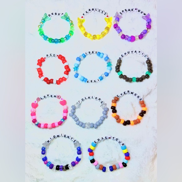 Taylor Swift Eras Tour Beaded Friendship Bracelets (11 = 1 per Era + BONUS) - Picture 3 of 10